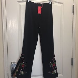 1 of a kind! Asian embroidered bell bottom pant